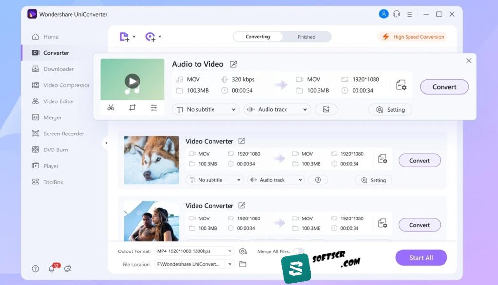 Wondershare UniConverter free download interface