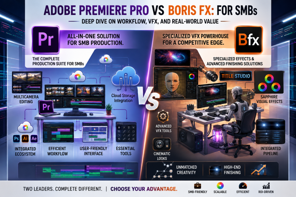 Adobe Premiere Pro vs Boris FX for SMBs: Deep Dive on Workflow, VFX, and Real-World Value