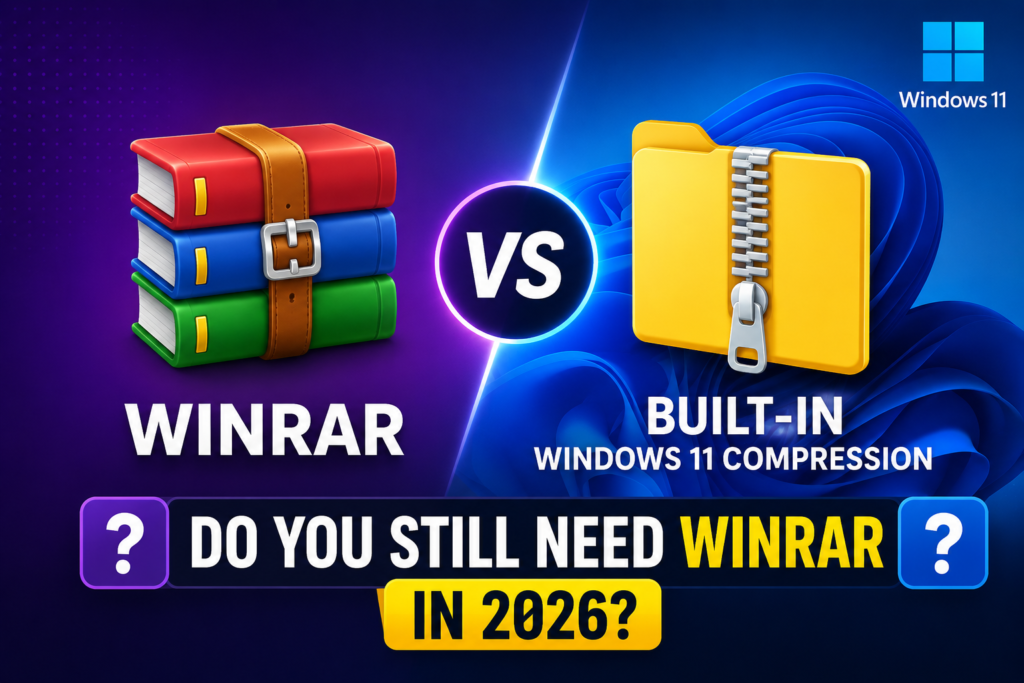 WinRAR vs Built-In Windows 11 Compression: Do You Still Need WinRAR in 2026?